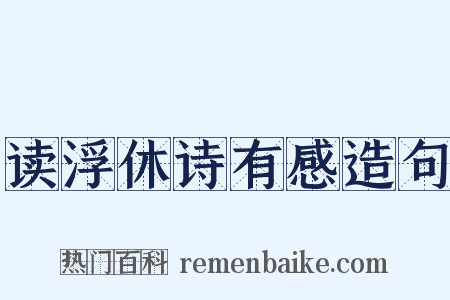 读浮休诗有感造句是什么意思的图片
